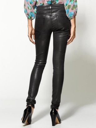 7 For All Mankind The High Shine Leather-Like Skinny Jeans