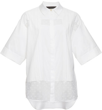 Thakoon Cotton-Blend Lace-Inset Shirt