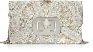 Marchesa Large Phoebe Shoulder Bag with Silver Sequin Embroidery