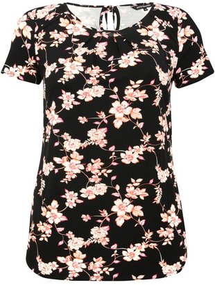 M&Co Plus floral print jersey top