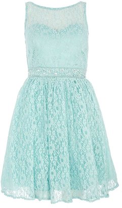 Quiz Pearl and stone lace waist dress
