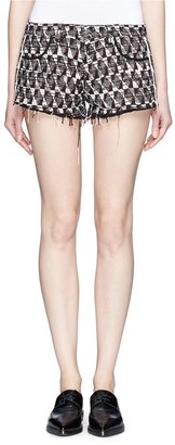 IRO Frayed edge cotton-blend tweed shorts