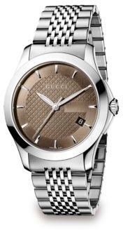 Gucci G-Timeless Stainless Steel Bracelet Watch/Brown