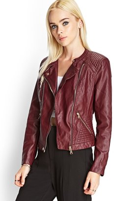 Forever 21 FOREVER 21+ Textured Faux Leather Jacket
