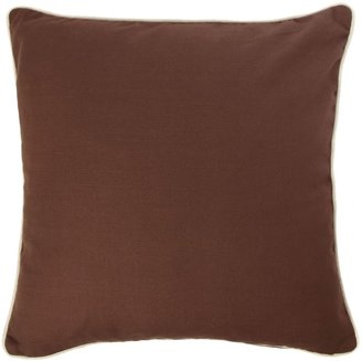 Linea Brown cotton cushion with contrast piping
