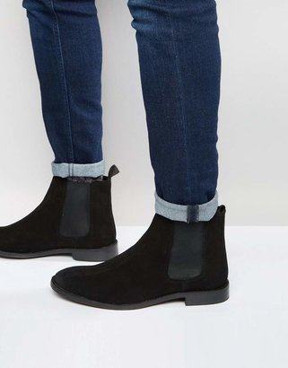 ASOS Chelsea Boots in Suede - Black