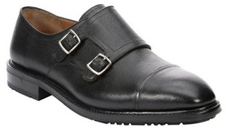 Ferragamo black calfskin 'Duran' monk-strap loafers
