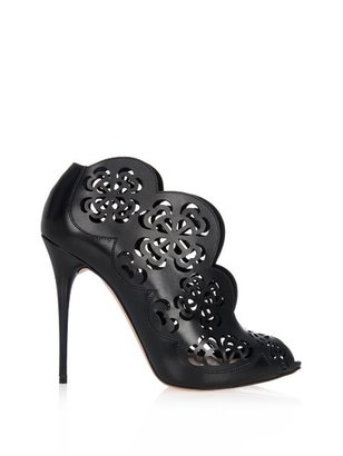 Alexander McQueen Laser-cut leather ankle boots