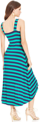 Spense Petite Sleeveless Striped High-Low Maxi Dress