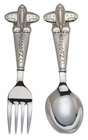 Reed & Barton Zoom Zoom Baby Fork & Spoon Set