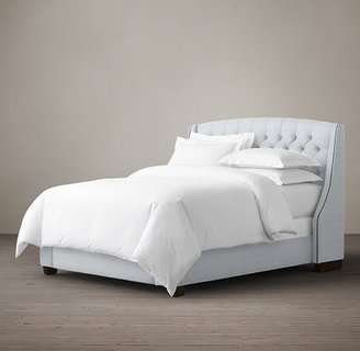 Restoration Hardware Warner Tufted Fabric Bed With Nailheads