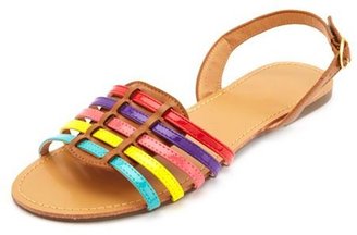 Charlotte Russe Rainbow Patent-Strapped D'Orsay Huarache Sandals