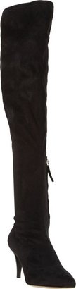 Barneys New York Stretch Suede Over-the-Knee Boots-Black