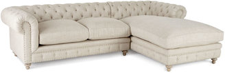 Horchow Warner Linen Right-Chaise Sectional Sofa