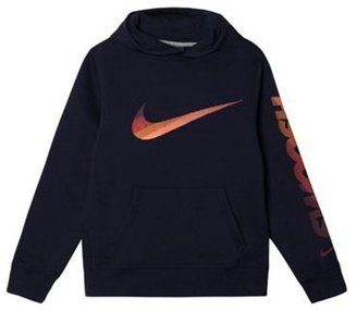 Nike Boy's navy striped logo hoodie