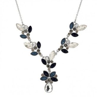 Butterfly by Matthew Williamson Designer mixed blue stone cluster drop necklace