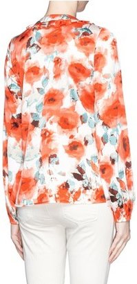 Nobrand Watercolour poppy print charmeuse blouse