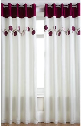 Hydrangea Lined Voile Eyelet Curtains