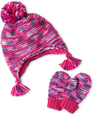 JCPenney Toby & Me Space-Dyed Knit Hat and Mittens Set - Girls 2t-6t
