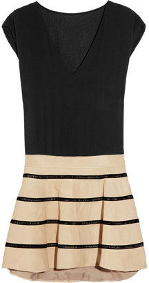 Jay Ahr Silk and striped leather dress