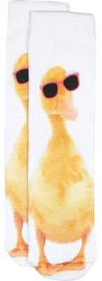 River Island White photographic print duck socks