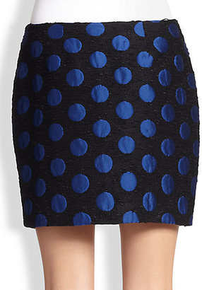 Suno Polka Dot Jacquard Mini Skirt