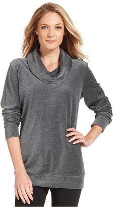 Style&Co. Sport Cowl-Neck Velour Pullover