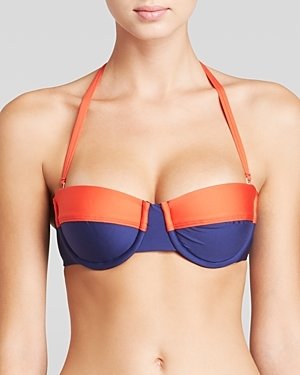 Splendid Sunblock Solids Underwire Bandeau Bikini Top