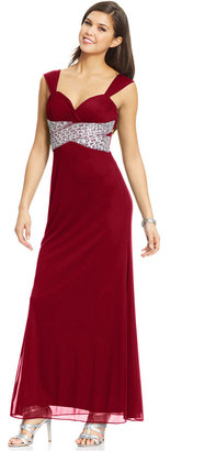 Adrianna Papell Hailey Logan by Juniors' Beaded Back Cutout Gown