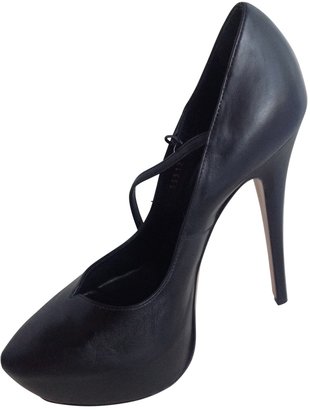Casadei Black Leather Heels