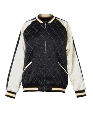 McQ Quilted satin bomber jacket