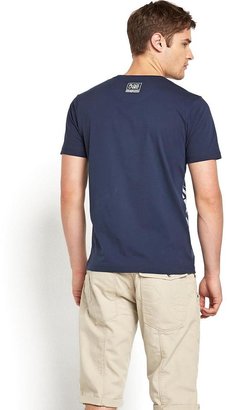 Crosshatch Mens Sprayed Logo T-shirt - Dress Blue