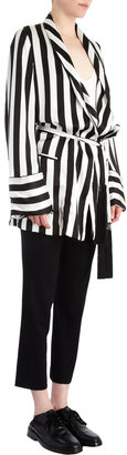 Ann Demeulemeester Striped Satin Robe Jacket