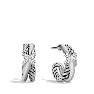 David Yurman Petite X Crossover Earrings with Diamonds
