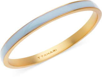 T Tahari Gold-Tone Light Blue Bangle Bracelet