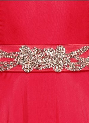 Nobrand Jewel belt chiffon gown