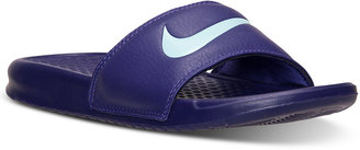 Nike Women's Benassi Swoosh Slide Sandals from Finish Line