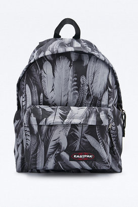 Eastpak Pak'R Feather Print Padded Backpack in Grey
