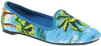 ASOS LEON Slipper Shoes with Tropical Print