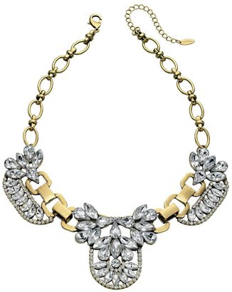 Fiorelli Gold Coloured Bib Necklace with Crystal Clusters