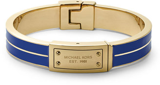 Michael Kors Plaque Hinge Bangle, Golden/Blue