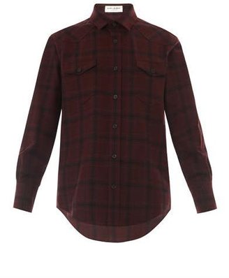 Saint Laurent Check-print wool-flannel shirt