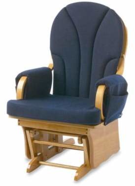 Foundations Lullaby Adult Glider in Natural/Navy Blue