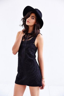 Finders Keepers We Are Nowhere Flocked Mesh Shift Dress