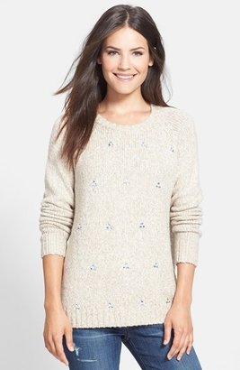 Kensie Embellished Mixed Yarn Sweater