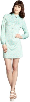 Julie Brown JB by mint and cream printed jersey knit 'Elliot' shirt dress