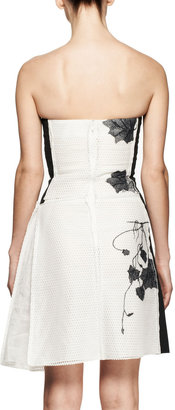 Reed Krakoff Strapless Embroidered Mesh Dress
