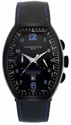 Montres de Luxe Men's EXN 8001 Estremo Titanium and Aluminum Chronograph Luminous Leather Date Watch
