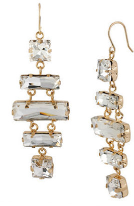 Kenneth Cole New York Gold Tone Mixed Faceted Bead Chandelier Drop Earrings