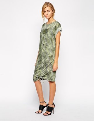 By Zoé Drawstring Ruched Front Jersey Dress
